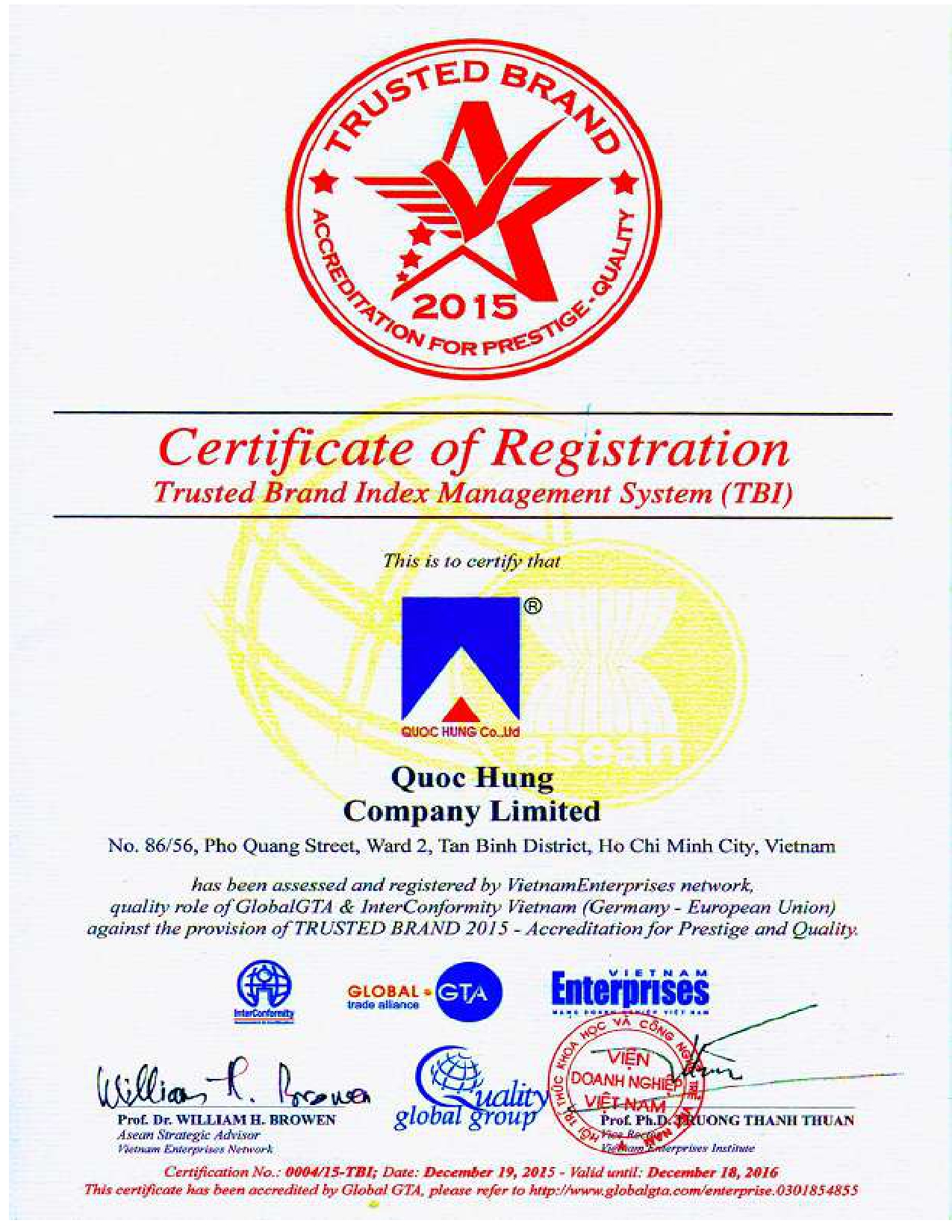 Trusted Brand Index Management System